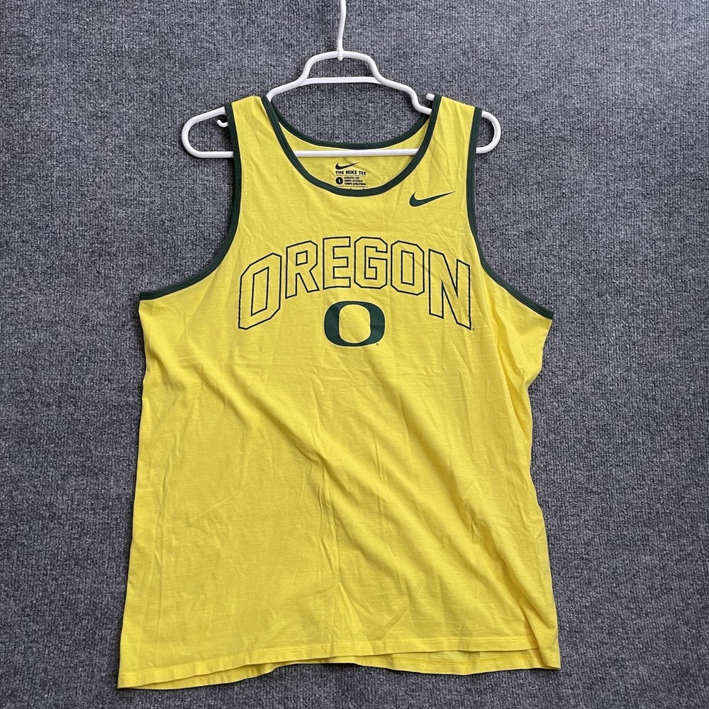 Oregon Ducks The Nike Tee Tank Top Mens Sz L Athletic Cut Yellow